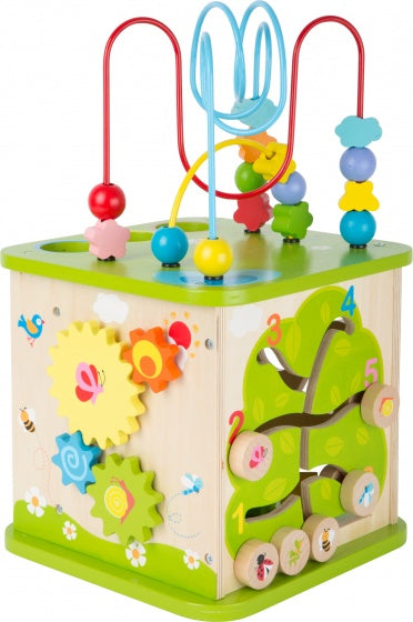 kralenkubus wereld hout 25 x 45 cm 8-delig
