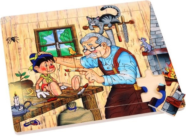 legpuzzel Pinokkio's Werkplaats junior hout 20 stukjes