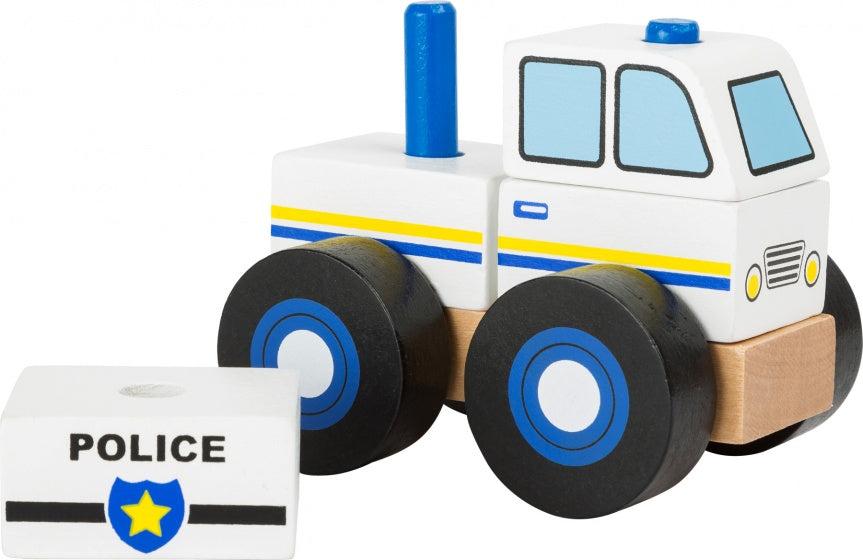 Politie-auto bouwvoertuig