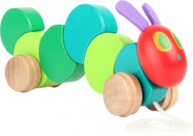 Rupsje Nooitgenoeg trekfiguur hout 26 x 6 cm