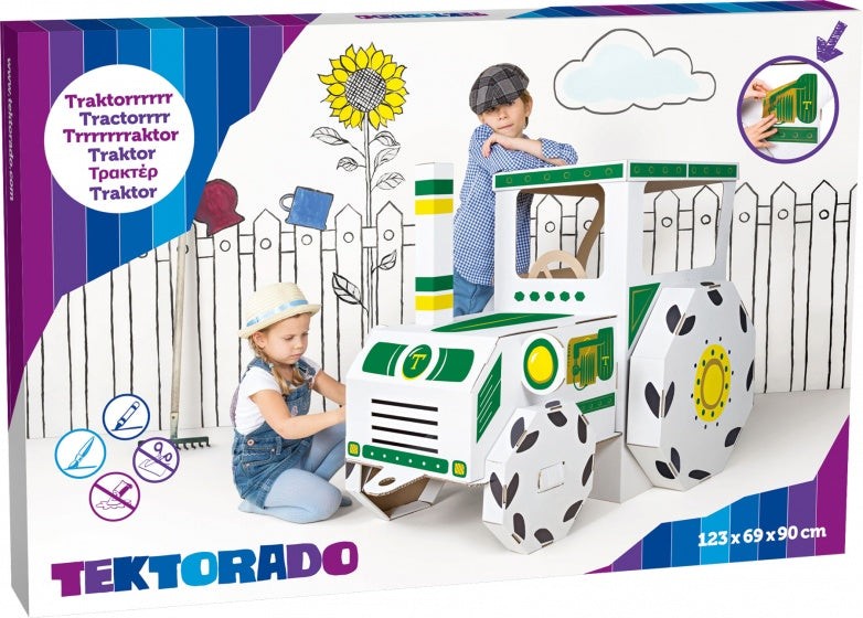 speelhuis Tractor karton junior 123 x 69 x 90 cm