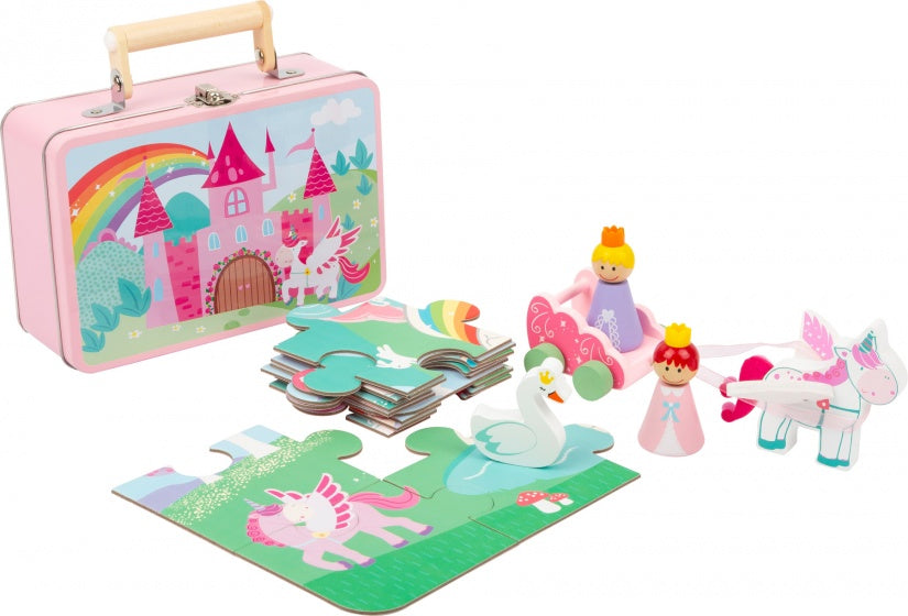 speelset Unicorn in een koffer meisjes 12-delig