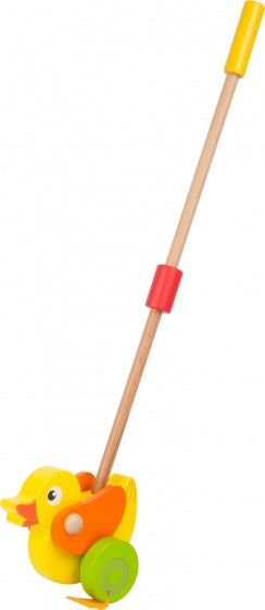 stokroller eend geel hout 55 cm