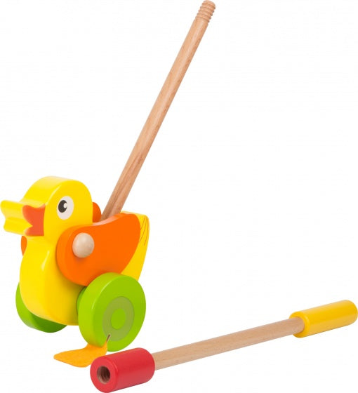 stokroller eend geel hout 55 cm