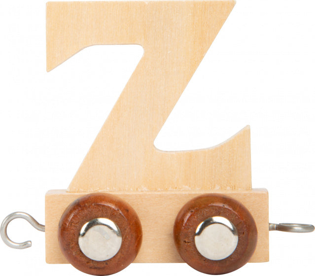treinkarretje letter Z hout beige 5 x 3