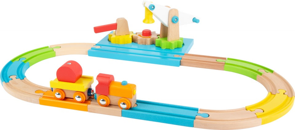 treinset Laadkraan junior hout 43 cm 16-delig
