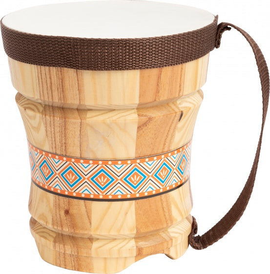 trommel Bang Drum hout 16 cm lichtbruin