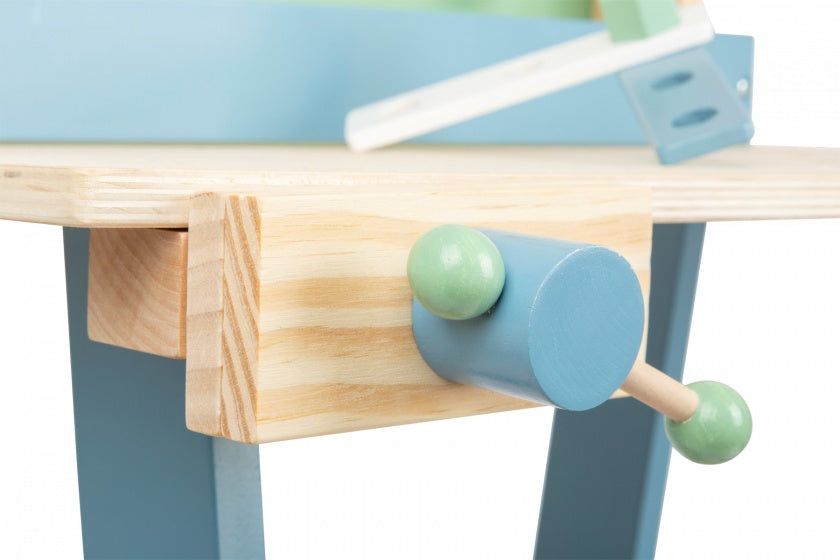 werkbank Nordic junior hout 74 cm blank/blauw/groen