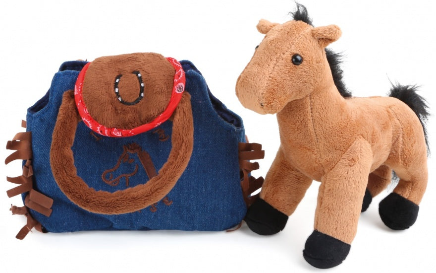 Western handtas met pony pluche 2 liter