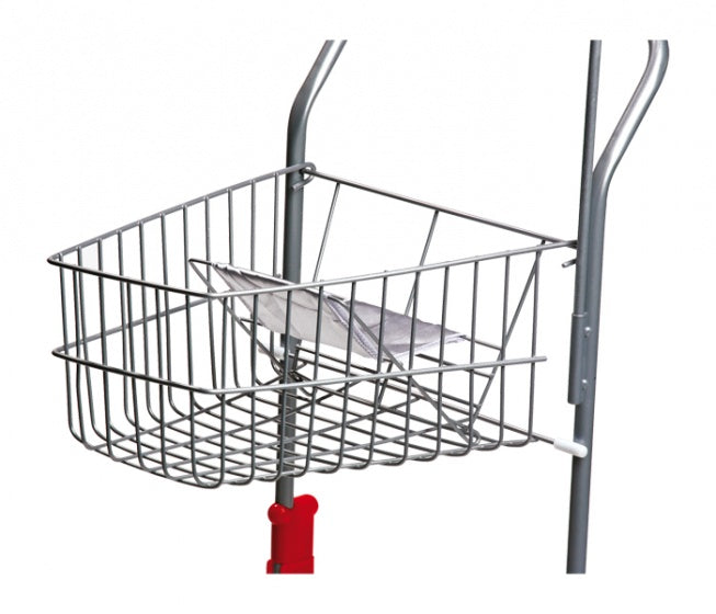 winkelwagen zilver/rood 37x32x60 cm