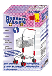 winkelwagen zilver/rood 37x32x60 cm