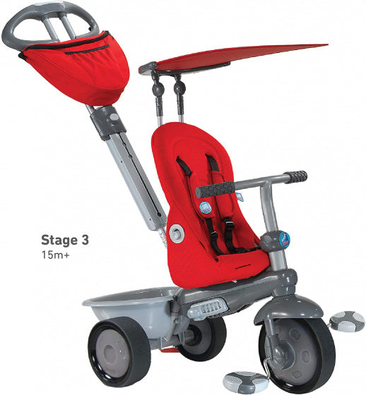 4-in-1-driewieler Recliner Junior Rood/Grijs