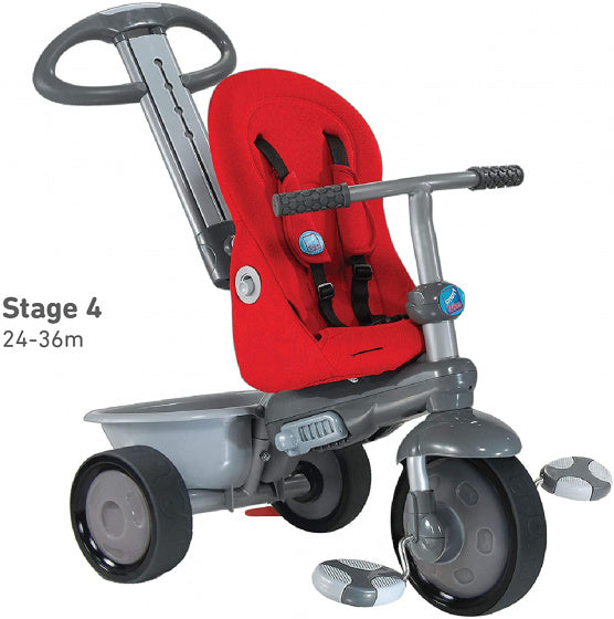 4-in-1-driewieler Recliner Junior Rood/Grijs