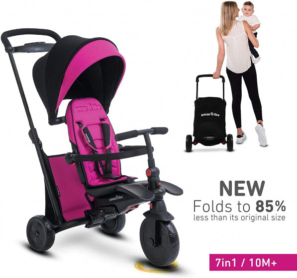 7-in-1-driewieler smarTfold 500 Meisjes Zwart/Roze