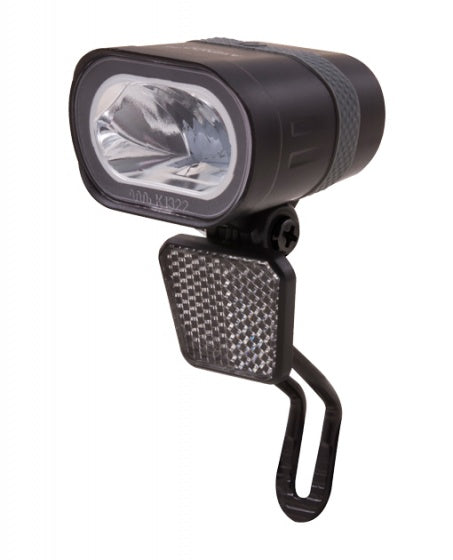 koplamp Axendo XDO led 40 Lux 50 mm dynamo zwart
