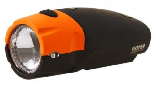 koplamp Goma led batterijen 8 cm oranje/zwart