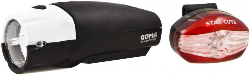 verlichtingsset Goma led batterij zwart/wit 6-delig