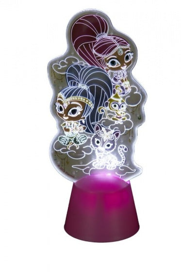 acryllampje Shimmer en Shine 13 cm roze