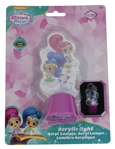 acryllampje Shimmer en Shine 13 cm roze