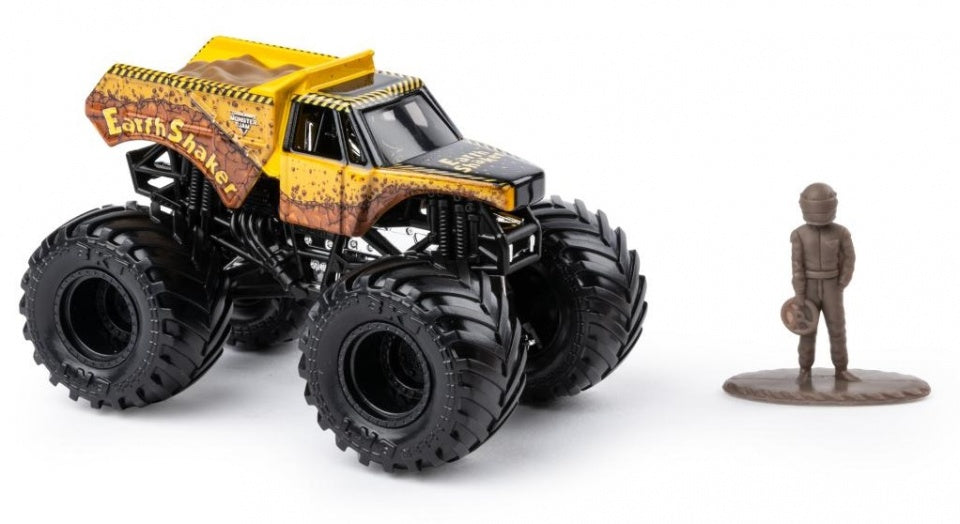 Monster Jam monstertruck Earth Shaker 10 cm oranje