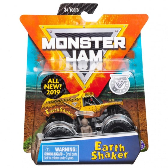 Monster Jam monstertruck Earth Shaker 10 cm oranje