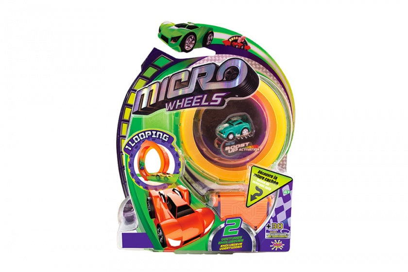 Micro Wheels racebaanset 5-delig groen/geel