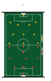 oprolbaar magnetisch voetbal coachbord 74 x 100 cm