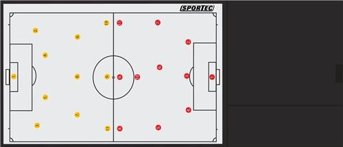 Voetbal Magnetische Luxe Coachmap 64 x 28 cm