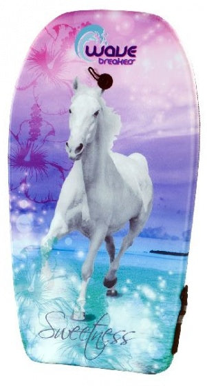 bodyboard Paard junior foam 83 cm lichtblauw/roze