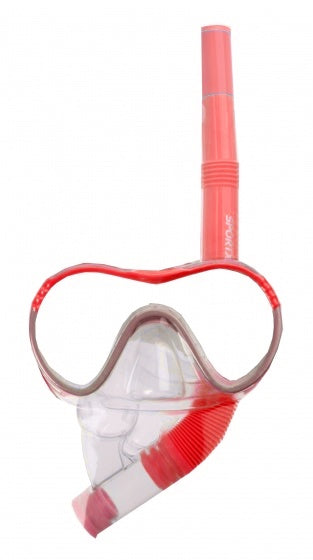 snorkelset Comfort junior polycarbonaat rood 2-delig