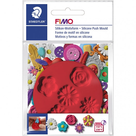 Fimo duwvorm bloemen 7 cm rood