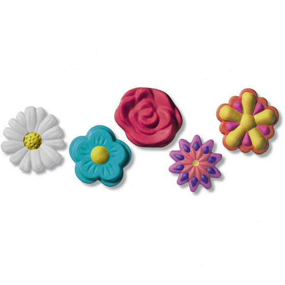 Fimo duwvorm bloemen 7 cm rood