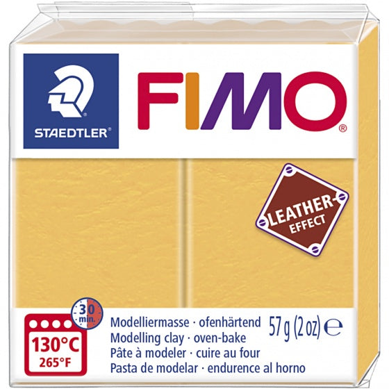 Fimo leereffect boetseerklei saffraan geel