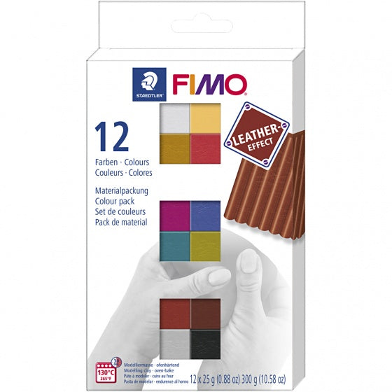 Fimo leereffect boetseerklei set 12-delig