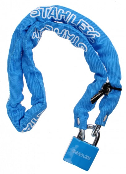 kettingslot met nylon hoes staal 1000 x 5 mm blauw