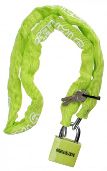 kettingslot met nylon hoes staal 1000 x 5 mm groen