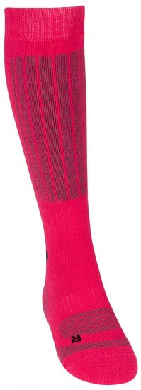Skisokken 2 paar unisex fuchsia/grijs maat 39/42