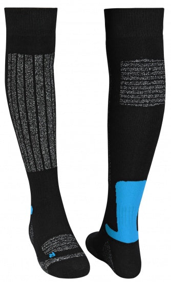 Skisokken 2 paar unisex zwart/grijs/blauw maat 43/46