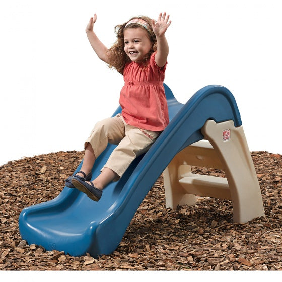 glijbaan Play and Fold 110 cm bruin/blauw