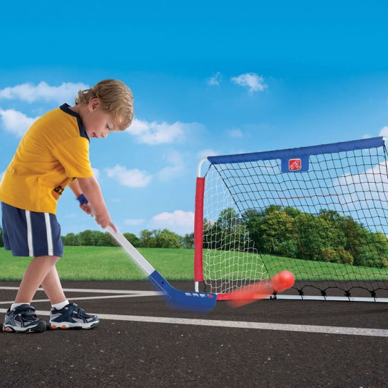 kickback voetbal- en hockeygoal 6-delig wit 123 cm