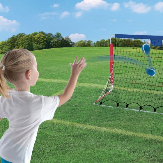 kickback voetbal- en hockeygoal 6-delig wit 123 cm