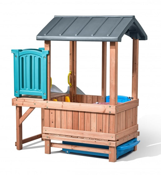 speelhuis met glijbaan Woodland Adventure 193 cm bruin
