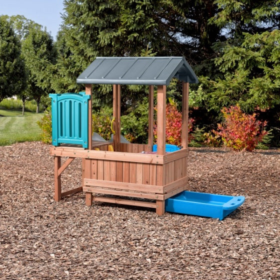 speelhuis met glijbaan Woodland Adventure 193 cm bruin