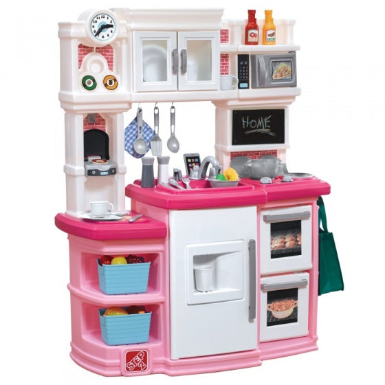 speelkeuken Great Gourmet 116 cm wit/roze 30-delig