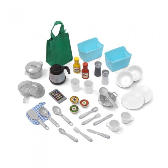 speelkeuken Great Gourmet 116 cm wit/roze 30-delig
