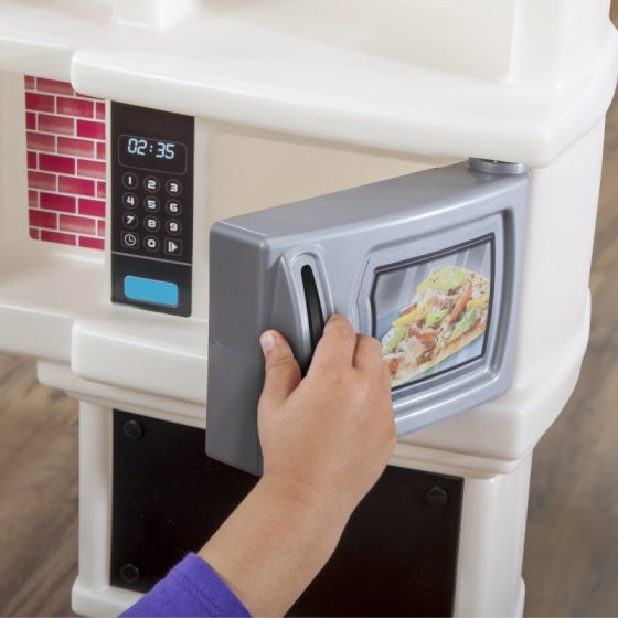 speelkeuken Great Gourmet 116 cm wit/roze 30-delig