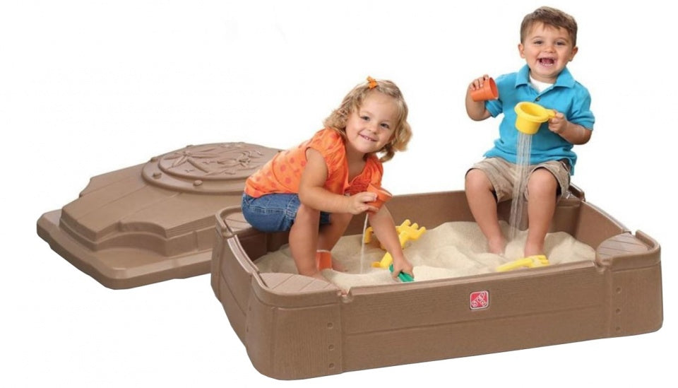 zandbak met deksel junior 107 x 71 cm bruin