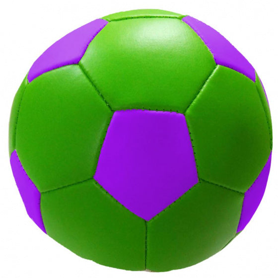 speelbal Soft junior 10 cm kunstleer groen/paars