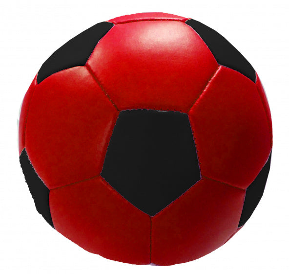 speelbal Soft junior 10 cm kunstleer rood/zwart
