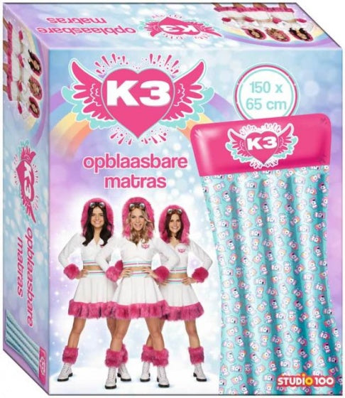luchtbed K3 150 x 65 cm meisjes roze/turqoise